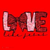 Love Like Jesus Valentine Coquette Valentine Santa Hat thumb 1