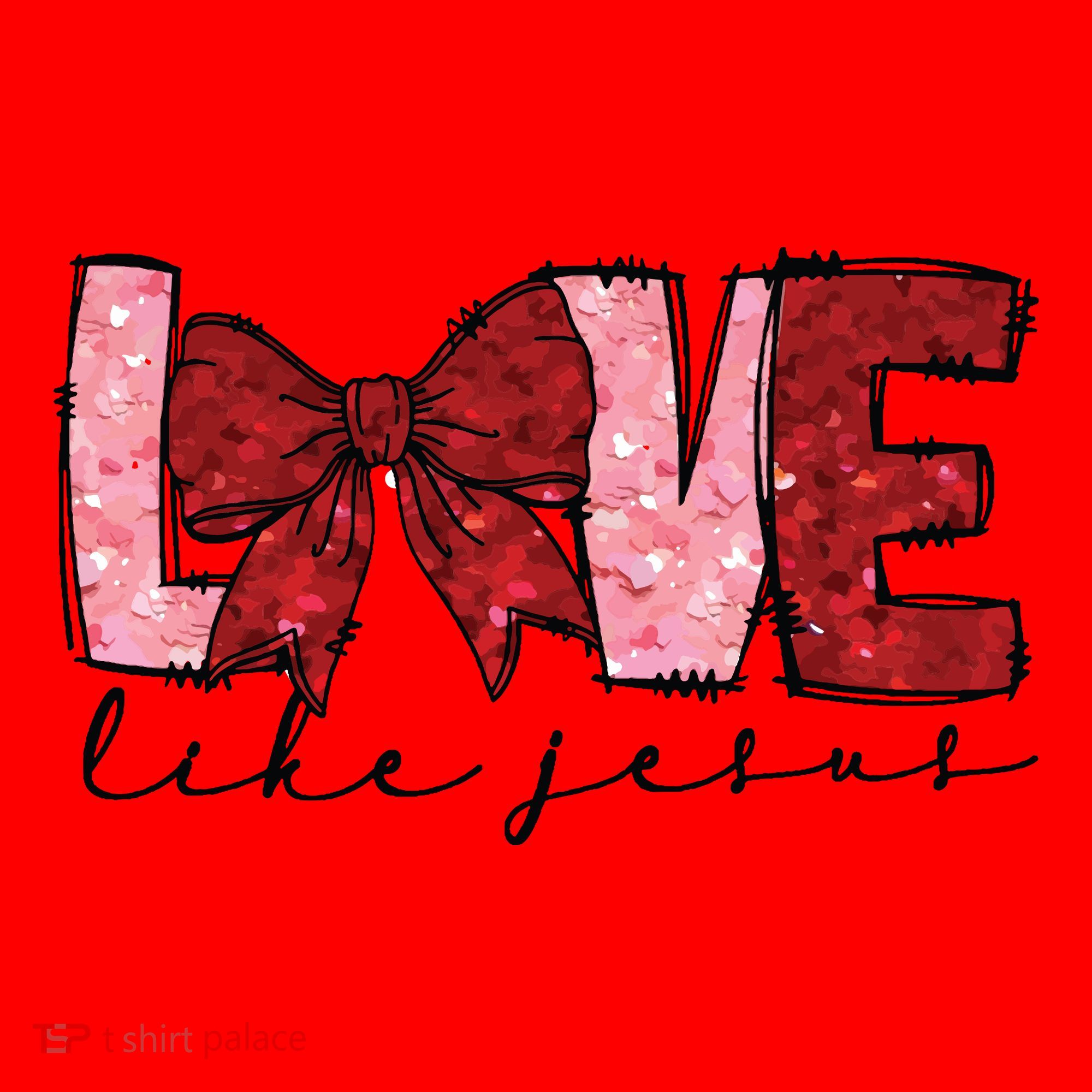 Love Like Jesus Valentine Coquette Valentine Santa Hat