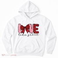 Love Like Jesus Valentine Coquette Valentine Hoodie thumb 0