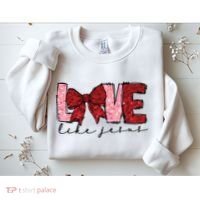Love Like Jesus Valentine Coquette Valentine Sweatshirt thumb 2