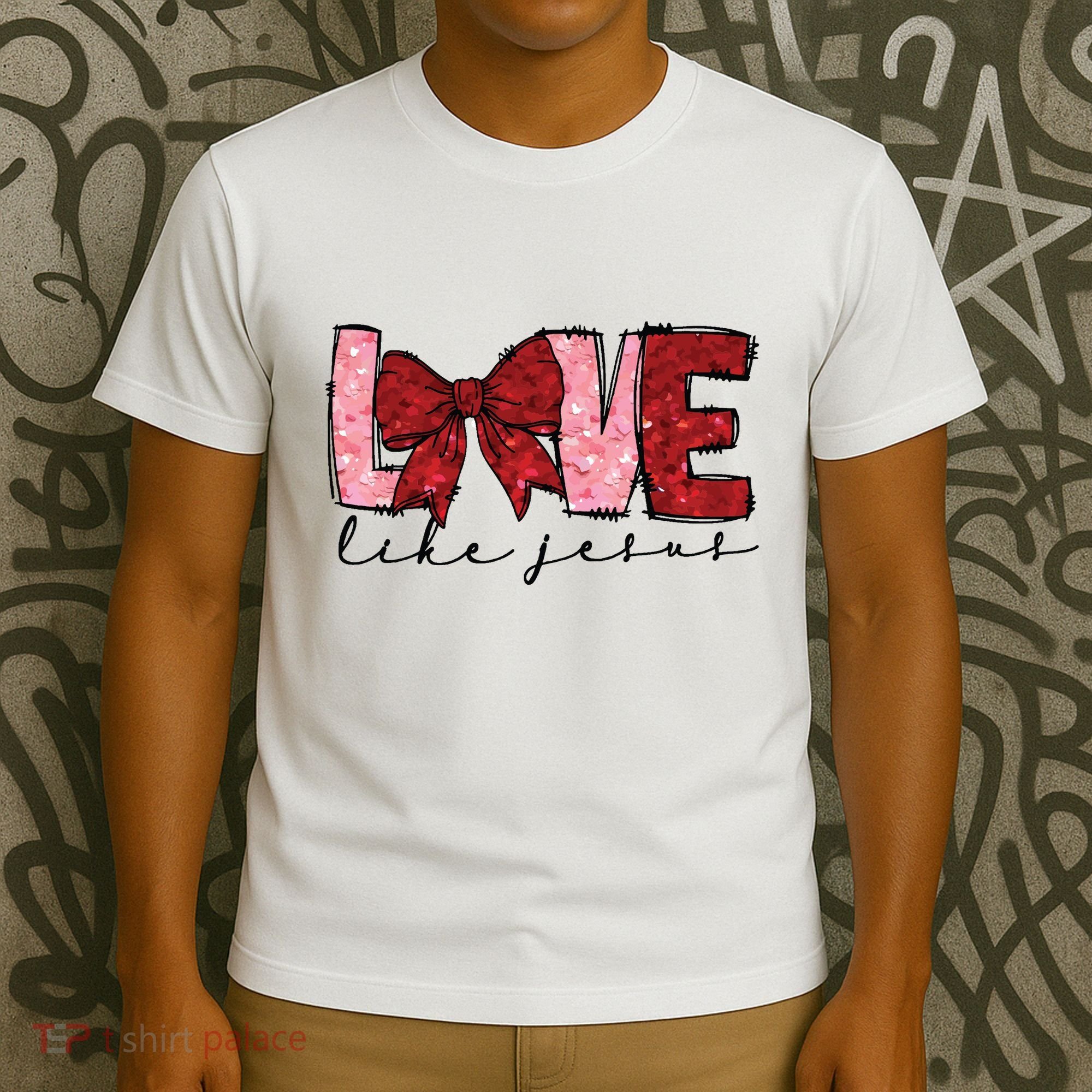 Love Like Jesus Valentine Coquette Valentine T-Shirt