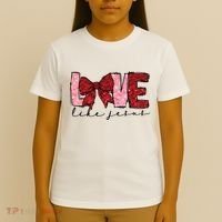 Love Like Jesus Valentine Coquette Valentine T-Shirt thumb 4