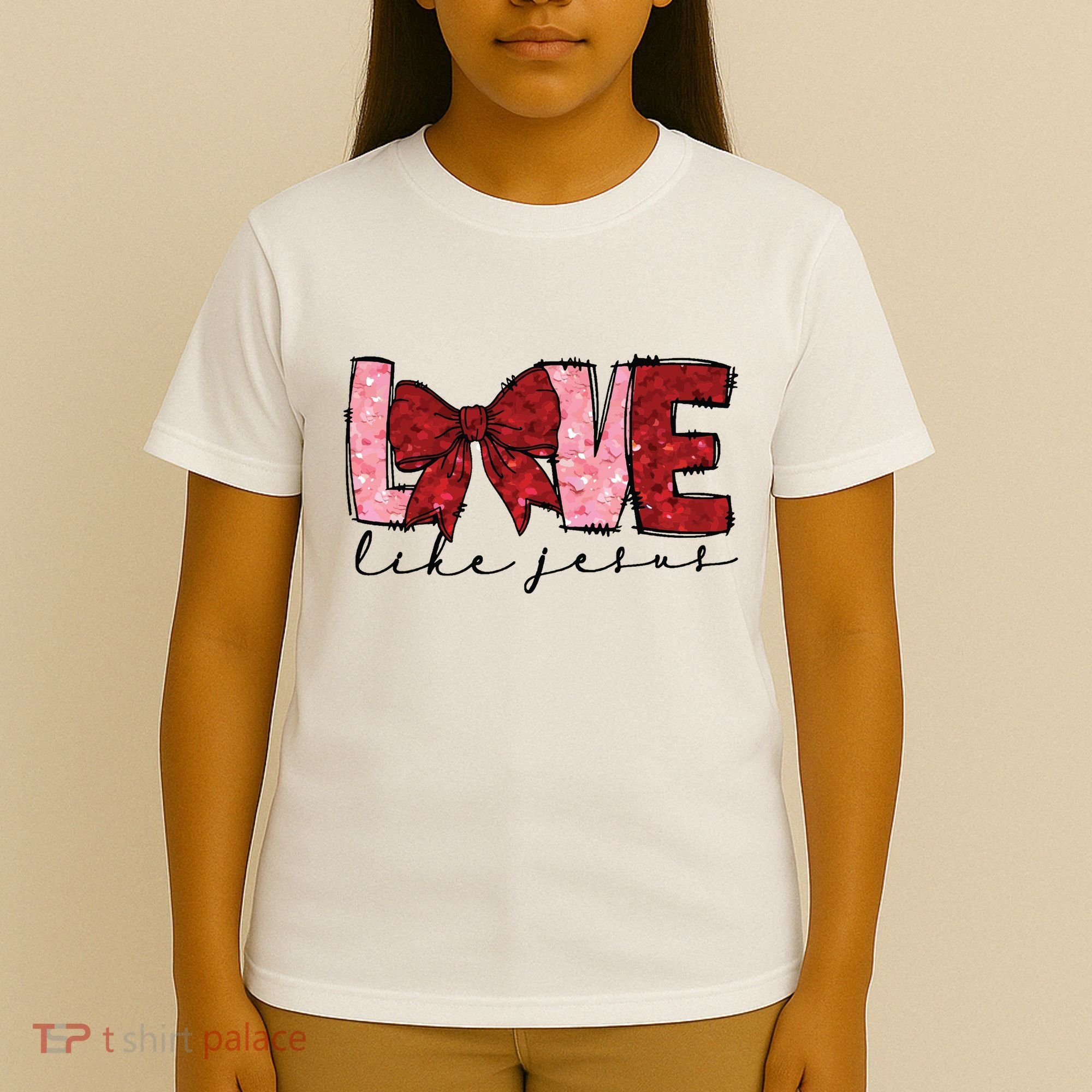 Love Like Jesus Valentine Coquette Valentine T-Shirt