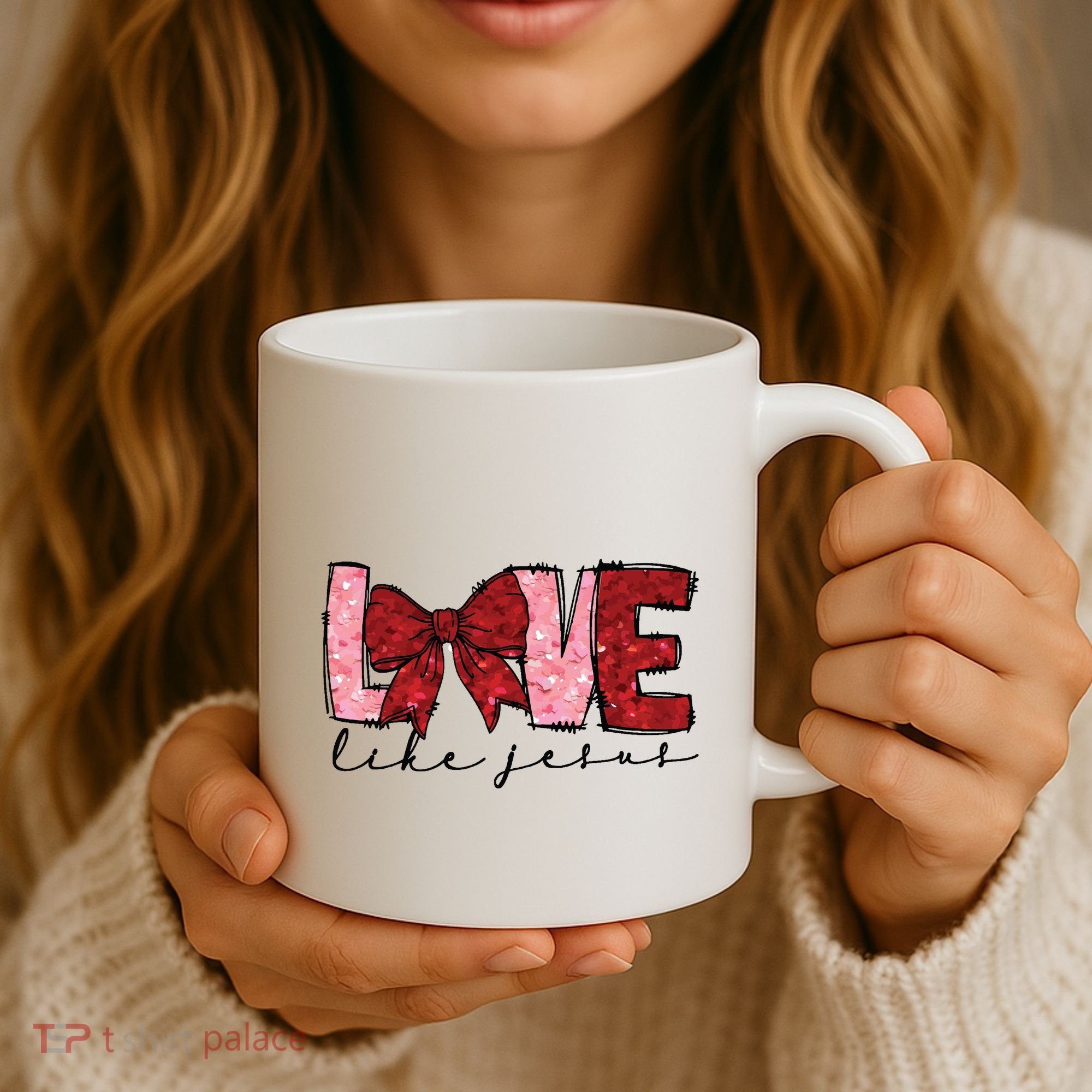 Love Like Jesus Valentine Coquette Valentine Coffee Mug