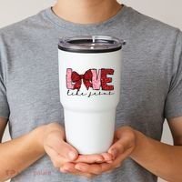 Love Like Jesus Valentine Coquette Valentine Tumbler thumb 2
