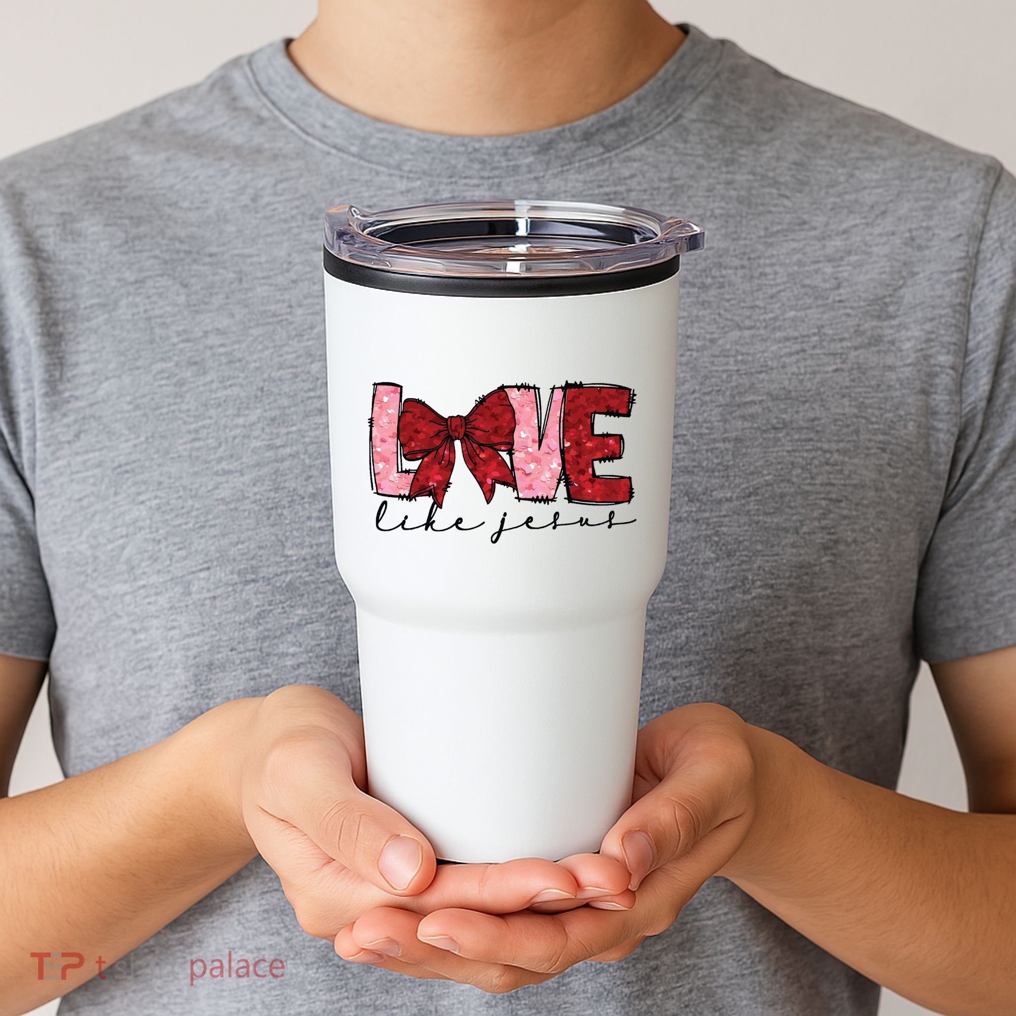 Love Like Jesus Valentine Coquette Valentine Tumbler