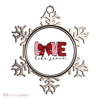 Love Like Jesus Valentine Coquette Valentine Ornament