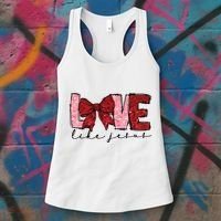 Love Like Jesus Valentine Coquette Valentine Women's Tank Top thumb 3