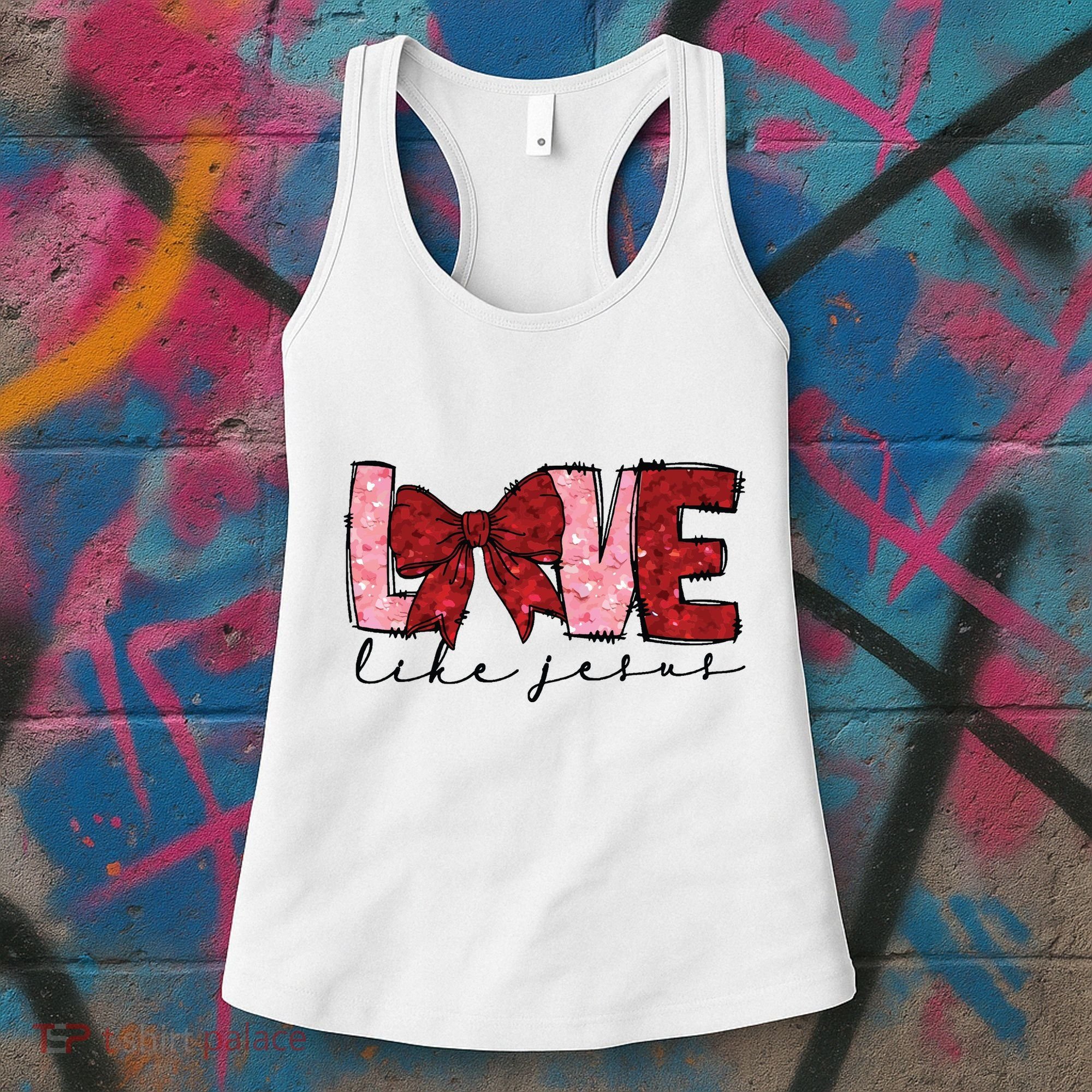 Love Like Jesus Valentine Coquette Valentine Women's Tank Top