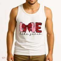 Love Like Jesus Valentine Coquette Valentine Tank Top thumb 3