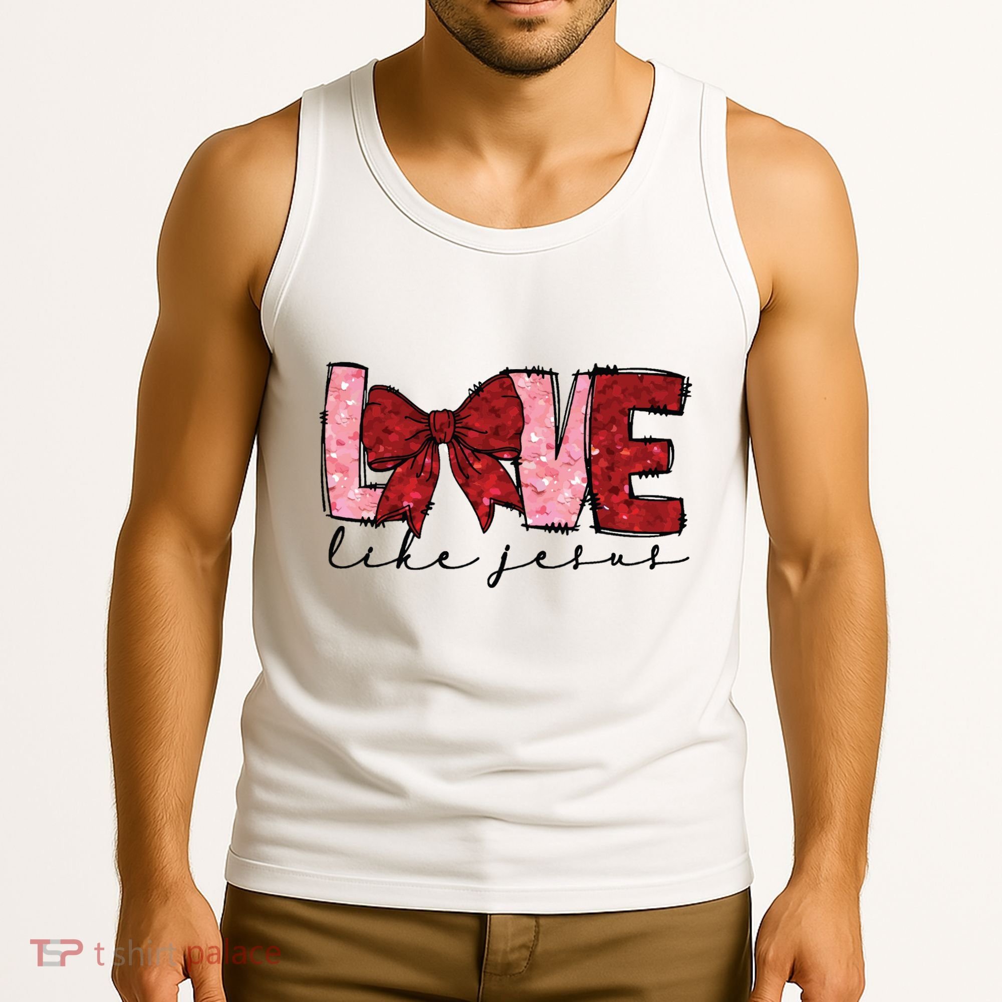 Love Like Jesus Valentine Coquette Valentine Tank Top