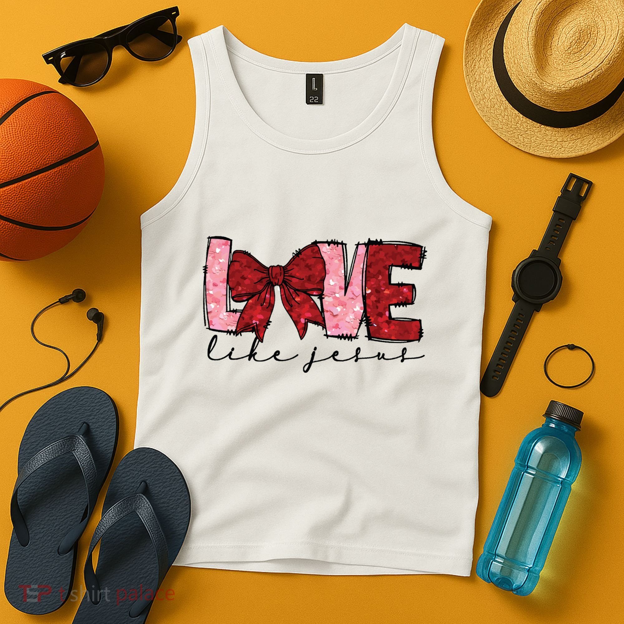 Love Like Jesus Valentine Coquette Valentine Tank Top