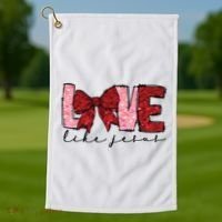 Love Like Jesus Valentine Coquette Valentine Golf Towel thumb 1