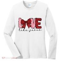 Love Like Jesus Valentine Coquette Valentine Women's Long Sleeve Shirt thumb 0