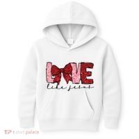 Love Like Jesus Valentine Coquette Valentine Kids Hoodie thumb 0