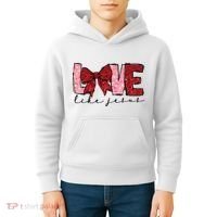 Love Like Jesus Valentine Coquette Valentine Kids Hoodie thumb 4