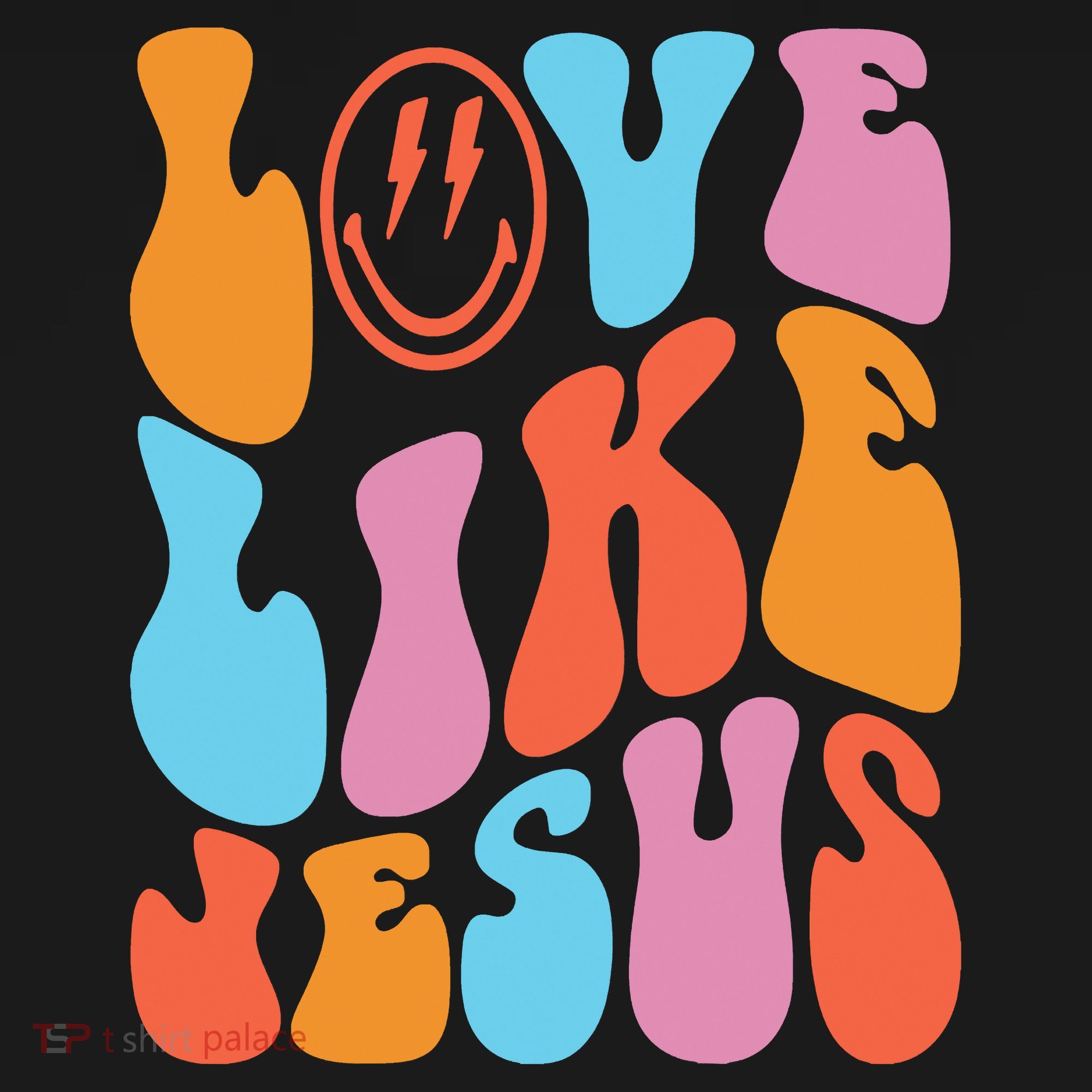Love Like Jesus Smiley Face Aesthetic Funny Christian Polo