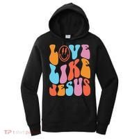 Love Like Jesus Smiley Face Aesthetic Funny Christian Women's Hoodie thumb 0