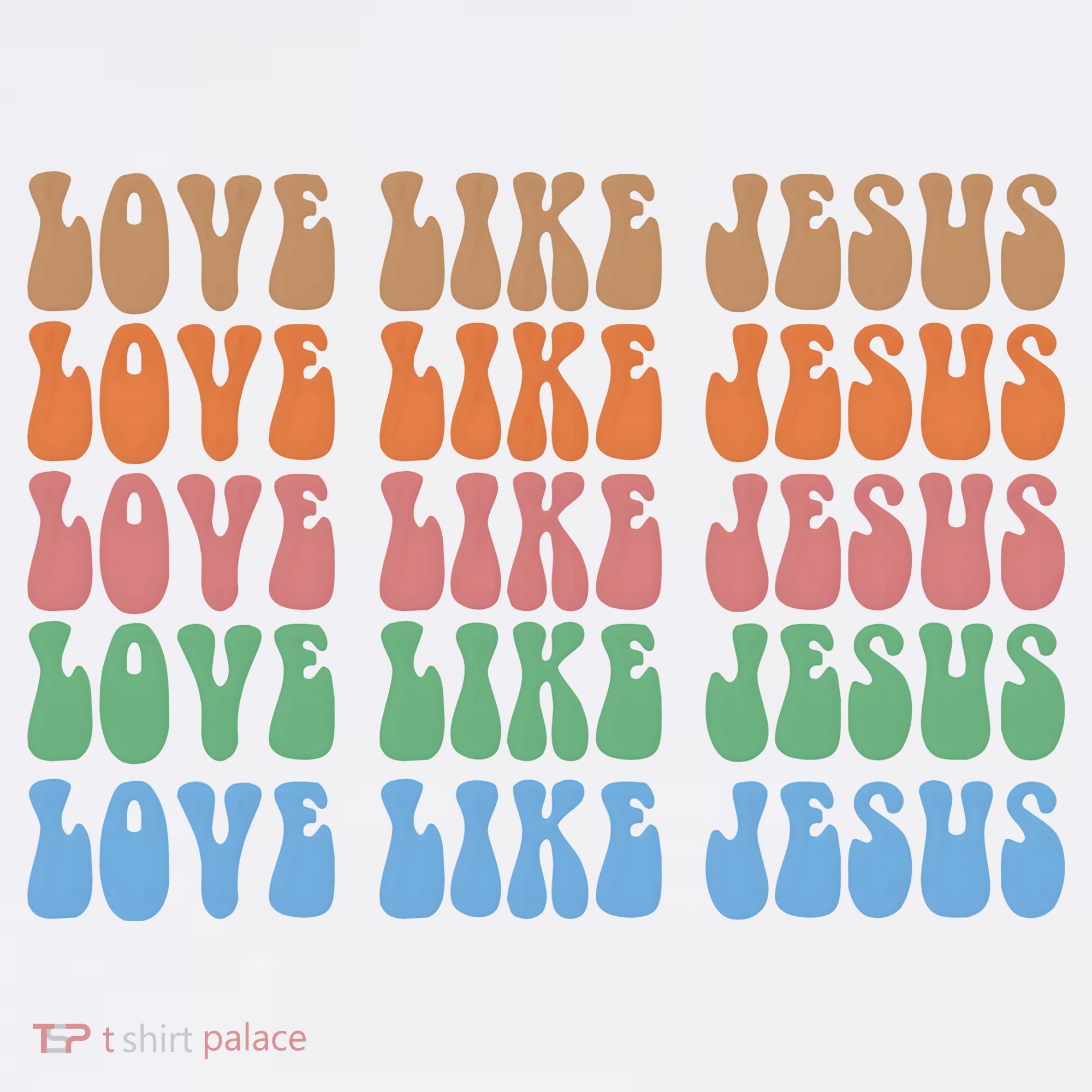 Love Like Jesus Colorful Retro Christianity T-Shirt