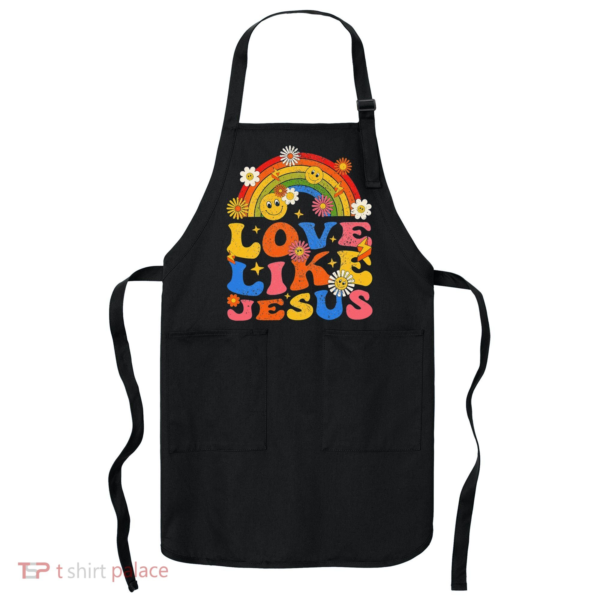 Love Like Jesus Positive Catholic Preppy Retro Christian Apron