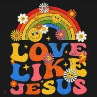 Love Like Jesus Positive Catholic Preppy Retro Christian Apron thumb 3