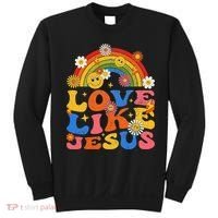 Love Like Jesus Positive Catholic Preppy Retro Christian Sweatshirt thumb 0