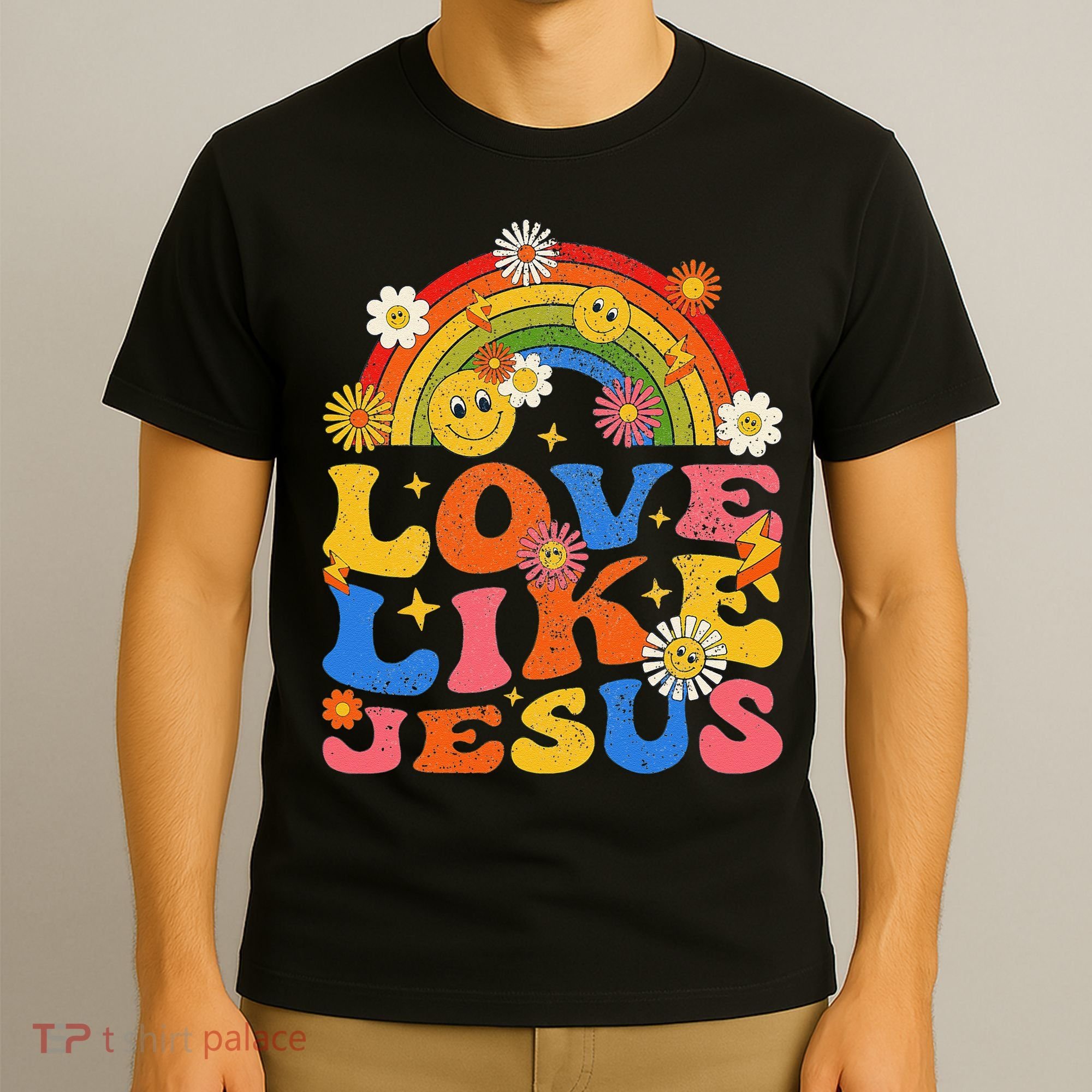Love Like Jesus Positive Catholic Preppy Retro Christian T-Shirt