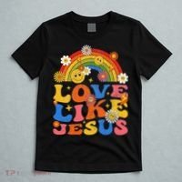 Love Like Jesus Positive Catholic Preppy Retro Christian T-Shirt thumb 5