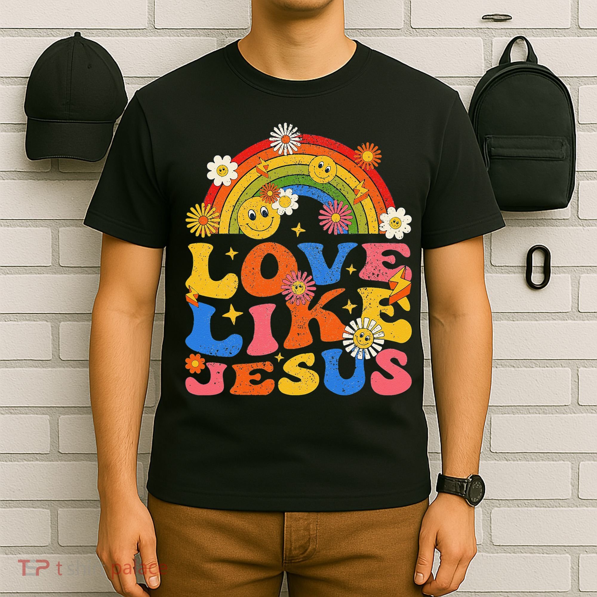 Love Like Jesus Positive Catholic Preppy Retro Christian T-Shirt