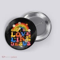 Love Like Jesus Positive Catholic Preppy Retro Christian Button thumb 0