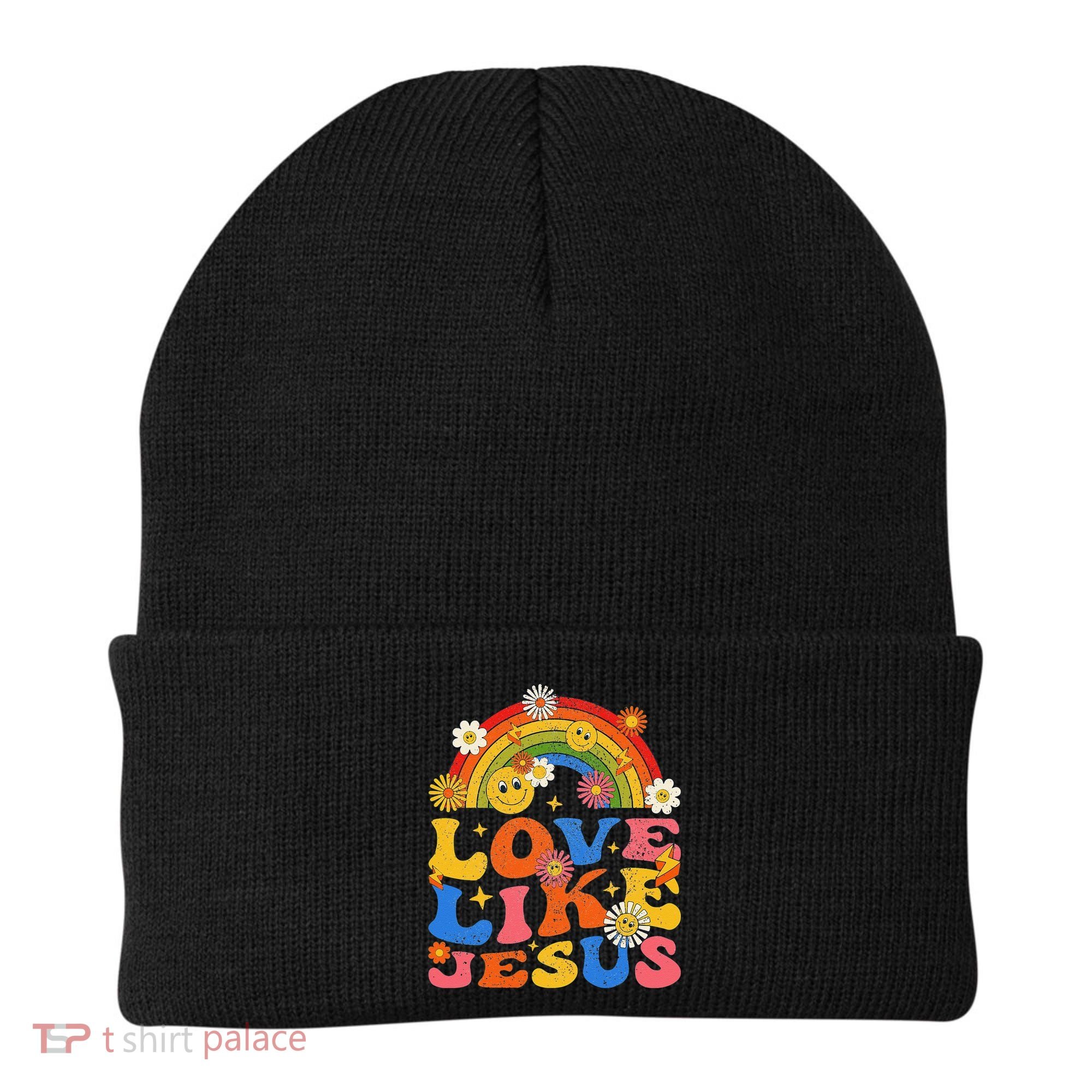 Love Like Jesus Positive Catholic Preppy Retro Christian Beanie
