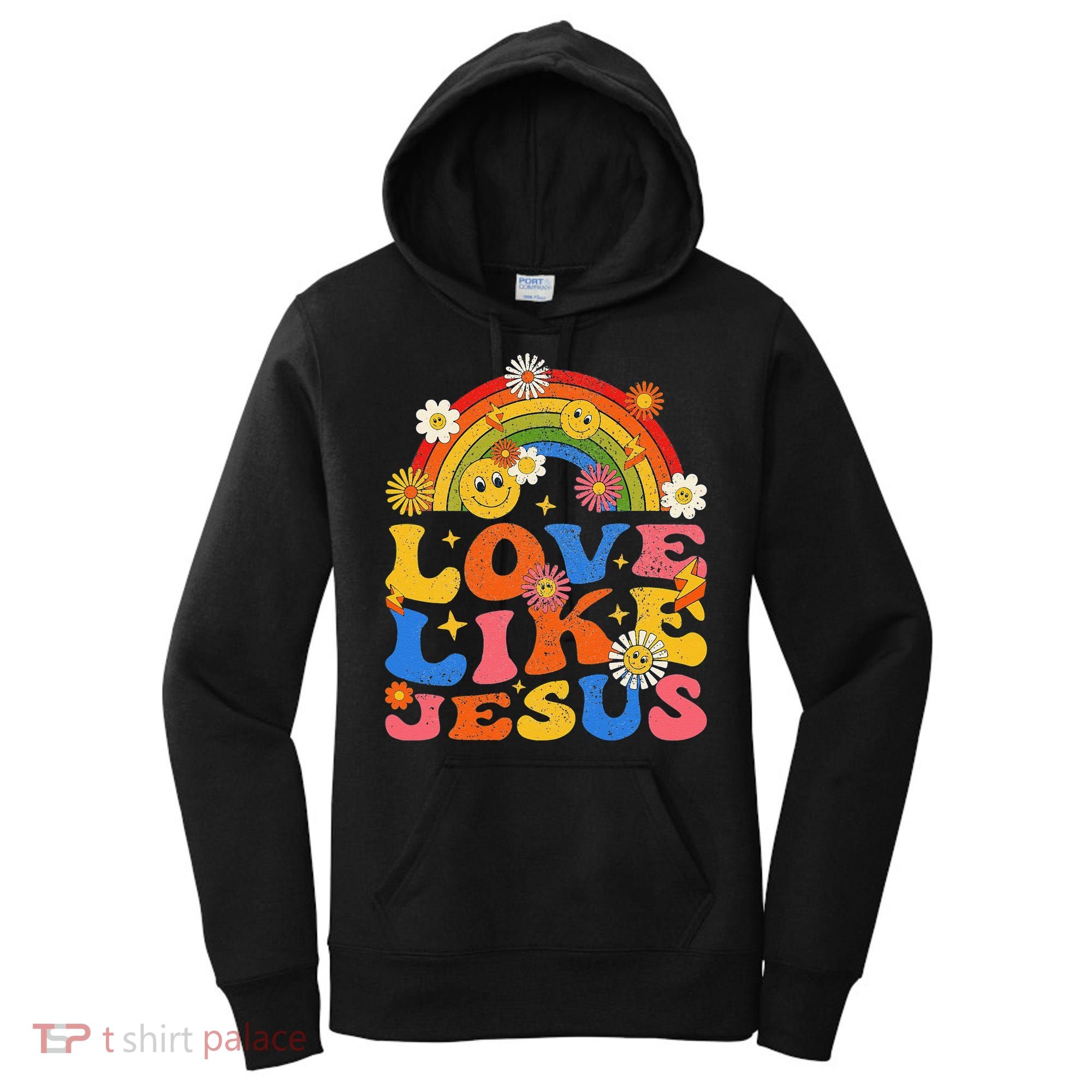 Love Like Jesus Positive Catholic Preppy Retro Christian Women's Hoodie