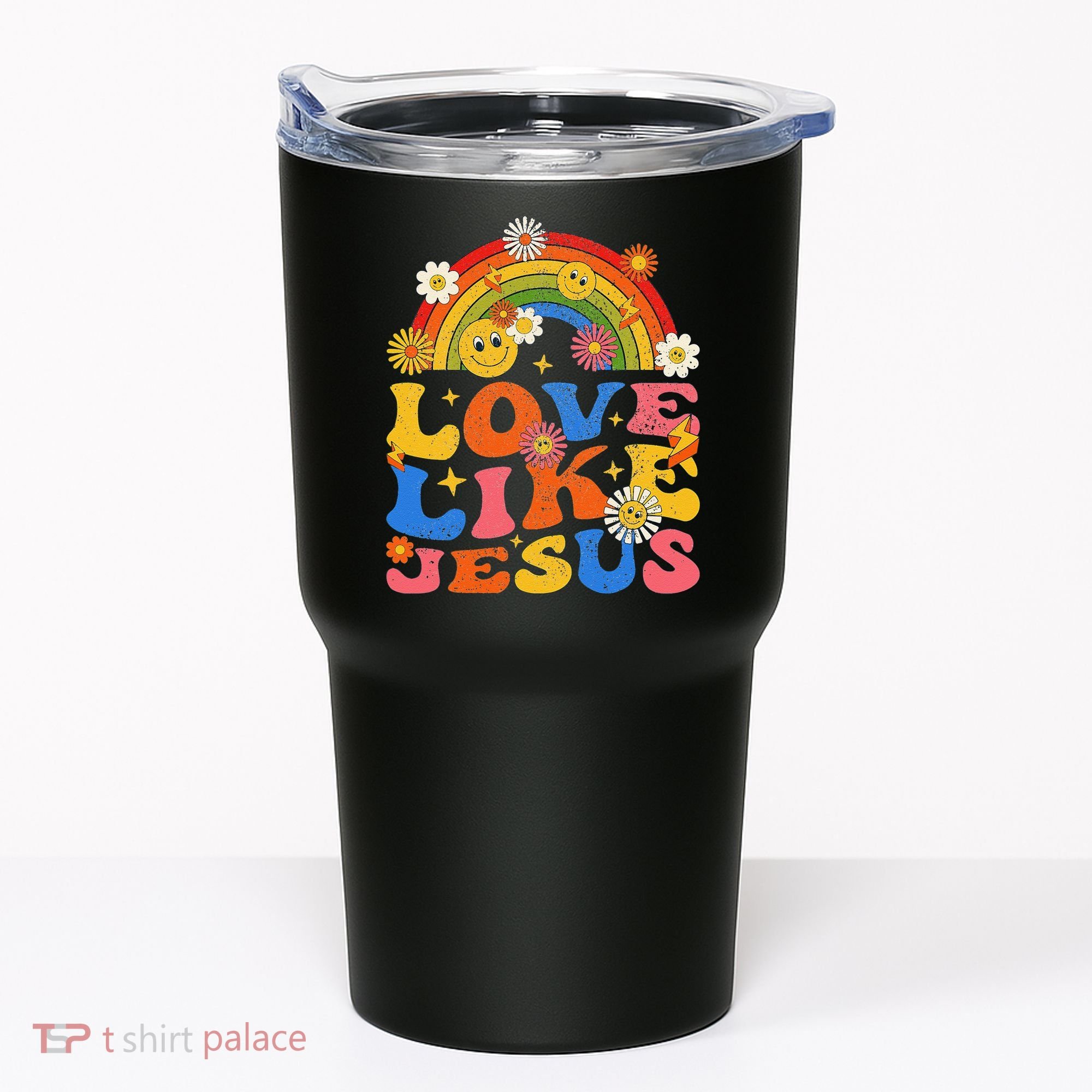 Love Like Jesus Positive Catholic Preppy Retro Christian Tumbler