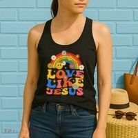 Love Like Jesus Positive Catholic Preppy Retro Christian Women's Tank Top thumb 2