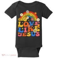 Love Like Jesus Positive Catholic Preppy Retro Christian Baby Bodysuit thumb 0