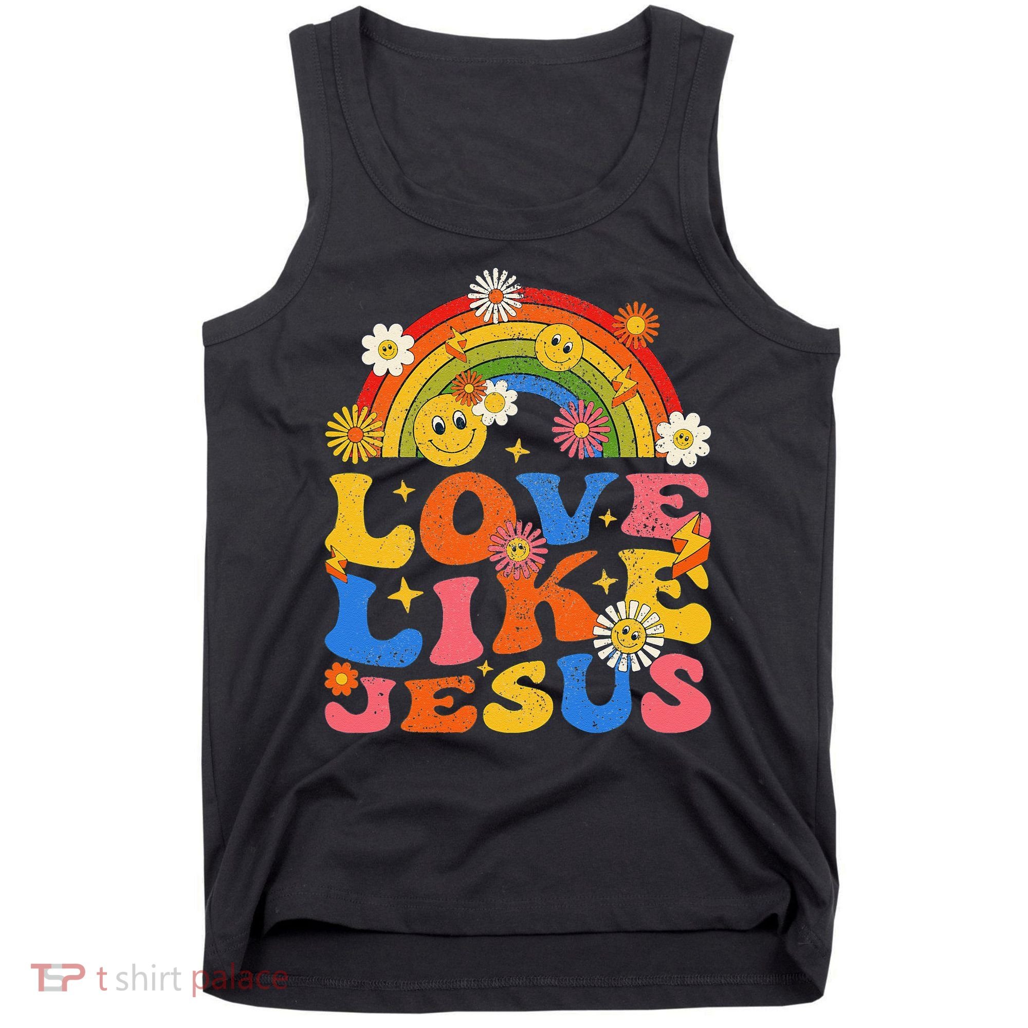 Love Like Jesus Positive Catholic Preppy Retro Christian Tank Top