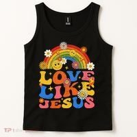Love Like Jesus Positive Catholic Preppy Retro Christian Tank Top thumb 2