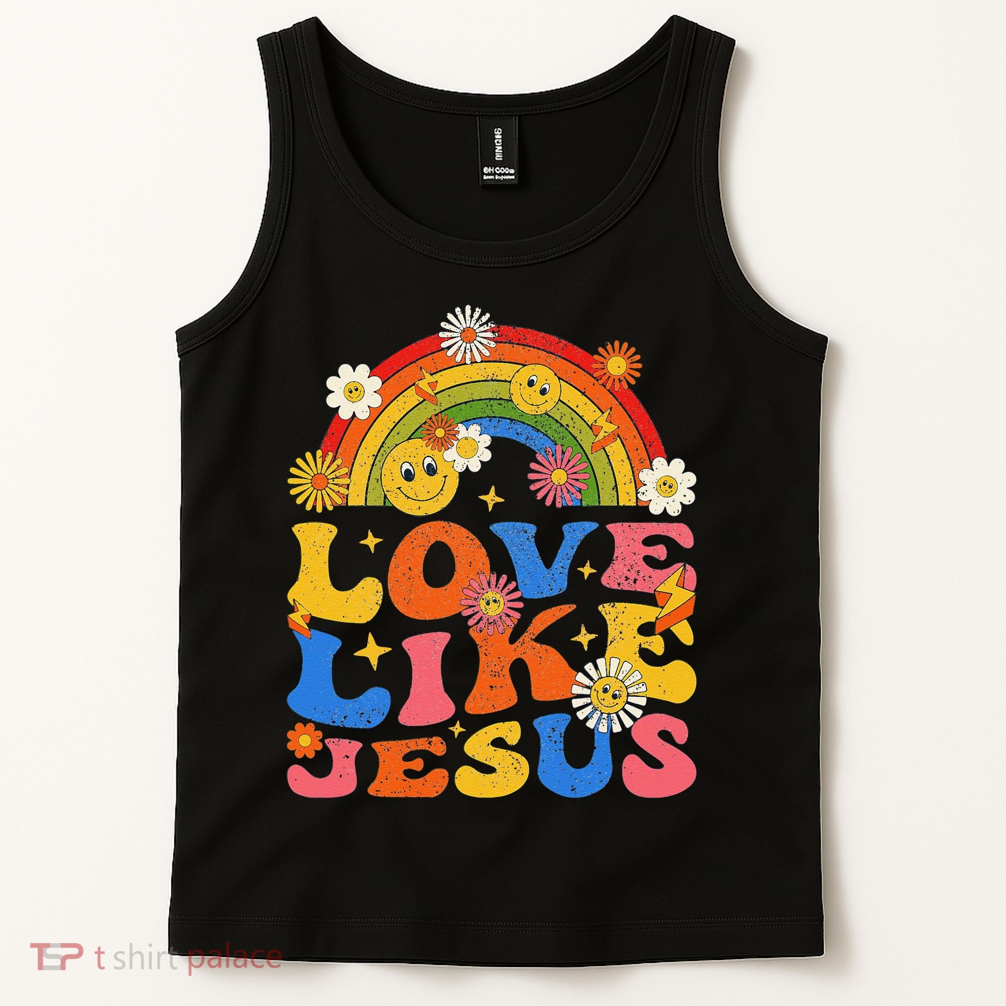 Love Like Jesus Positive Catholic Preppy Retro Christian Tank Top