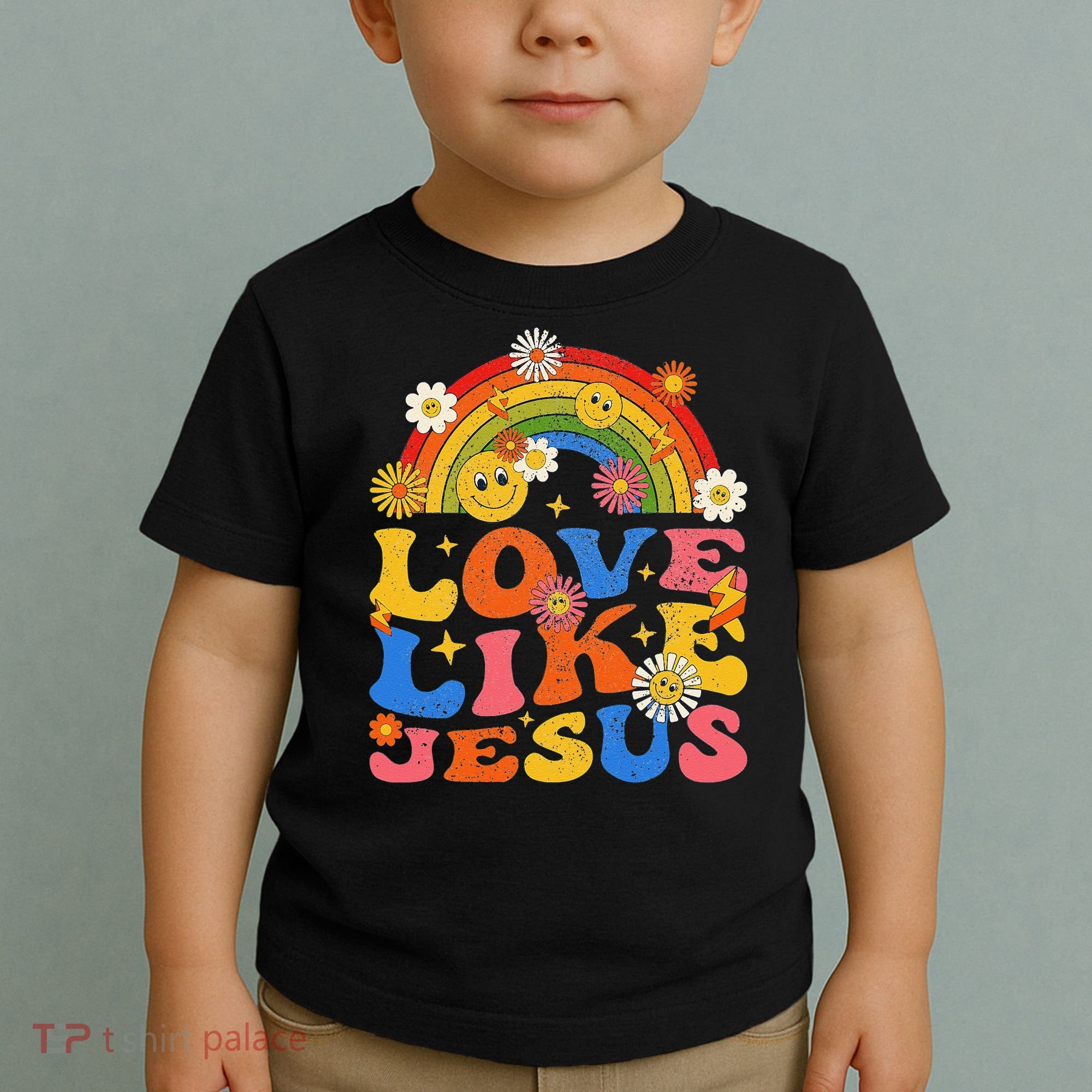 Love Like Jesus Positive Catholic Preppy Retro Christian Toddler T-Shirt