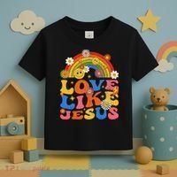 Love Like Jesus Positive Catholic Preppy Retro Christian Toddler T-Shirt thumb 3