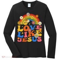 Love Like Jesus Positive Catholic Preppy Retro Christian Women's Long Sleeve Shirt thumb 0