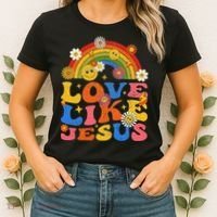 Love Like Jesus Positive Catholic Preppy Retro Christian Women's T-Shirt thumb 2