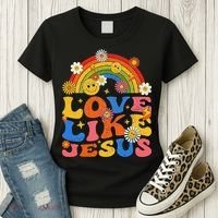 Love Like Jesus Positive Catholic Preppy Retro Christian Women's T-Shirt thumb 3