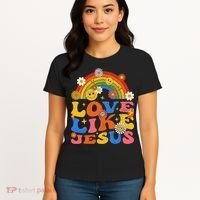 Love Like Jesus Positive Catholic Preppy Retro Christian Women's T-Shirt thumb 4