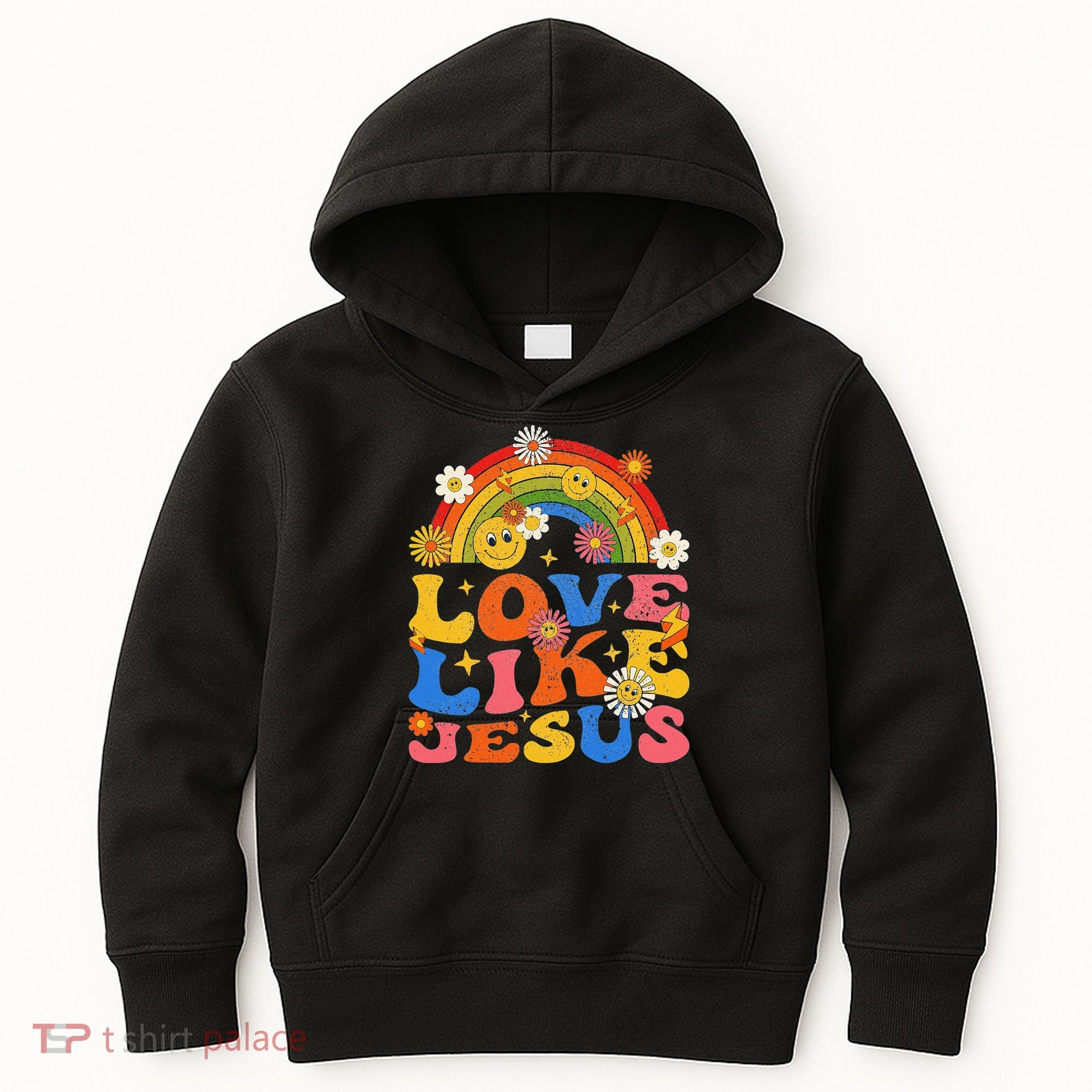 Love Like Jesus Positive Catholic Preppy Retro Christian Kids Hoodie