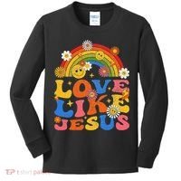 Love Like Jesus Positive Catholic Preppy Retro Christian Kids Long Sleeve Shirt thumb 0