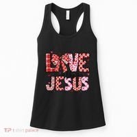 Love Like Jesus Coquette Bow Valentine Day Girl Women Women's Tank Top thumb 0