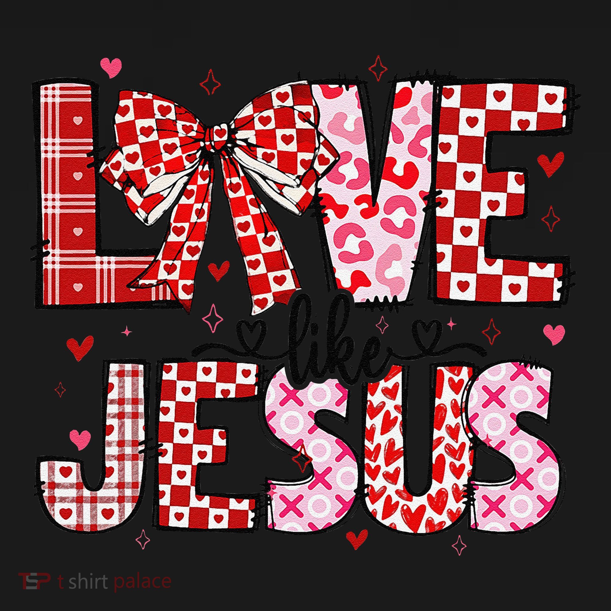 Love Like Jesus Coquette Bow Valentine Day Girl Women Women's Tank Top
