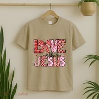Love Like Jesus Coquette Bow Valentine Day Girl Women T-Shirt thumb 2