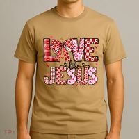 Love Like Jesus Coquette Bow Valentine Day Girl Women T-Shirt thumb 3